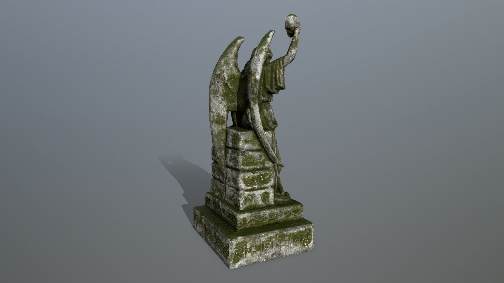 statue 2 of angel Low-poly 3D model_4