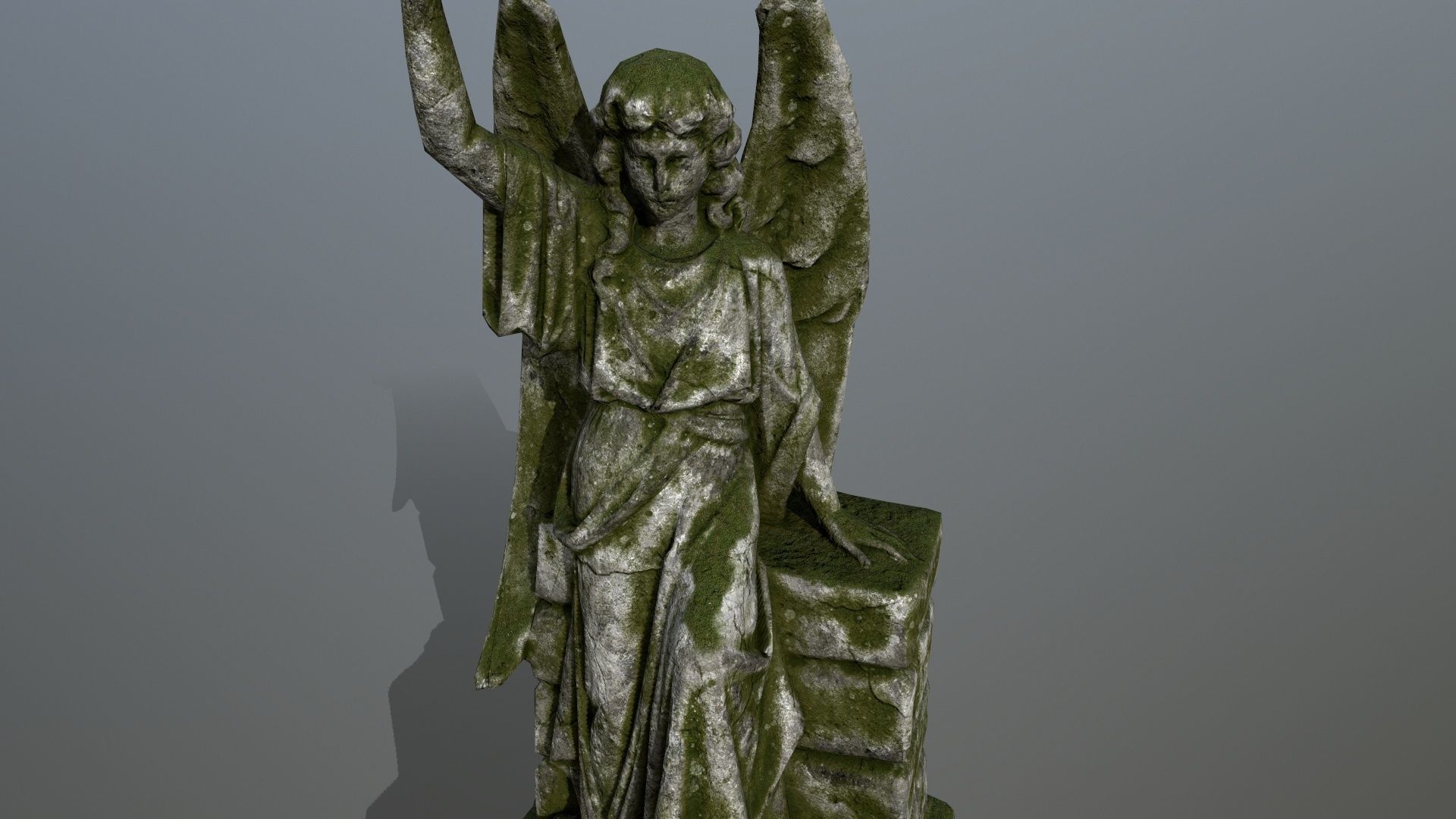 statue 2 of angel Low-poly 3D model_10
