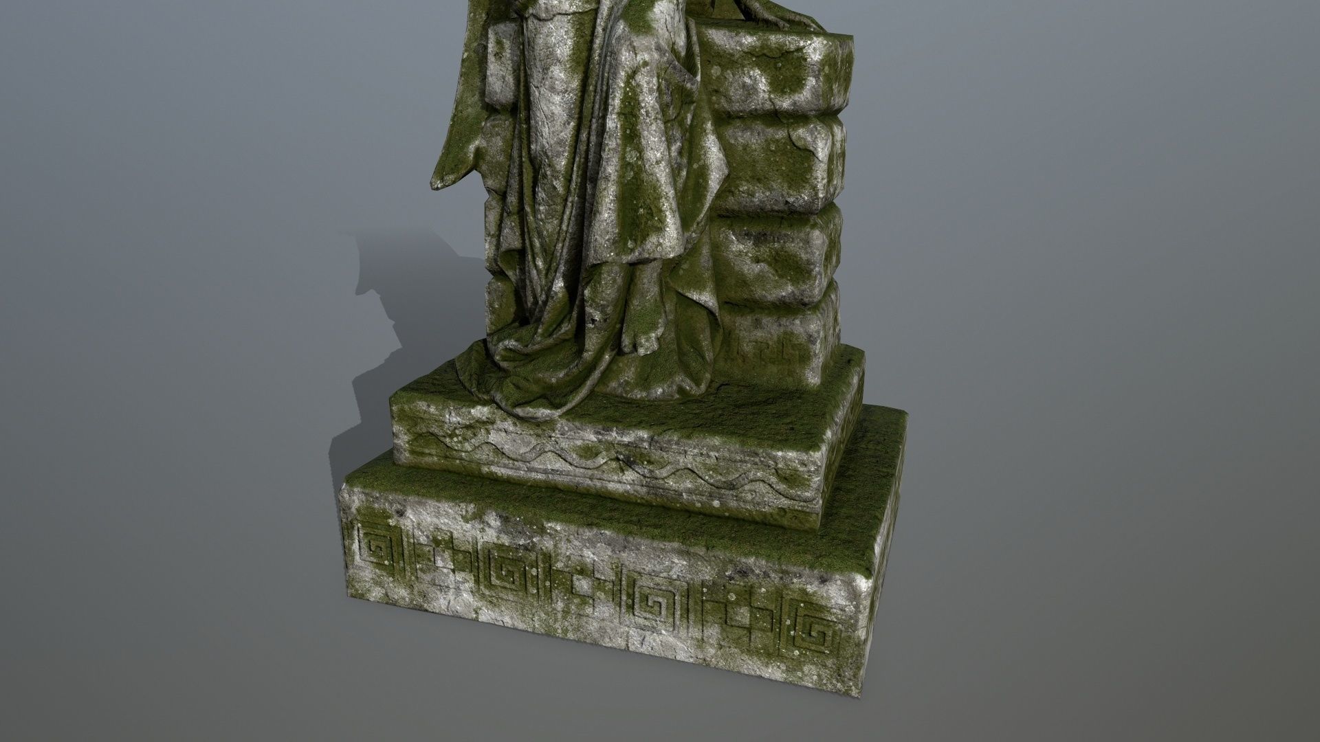 statue 2 of angel Low-poly 3D model_9