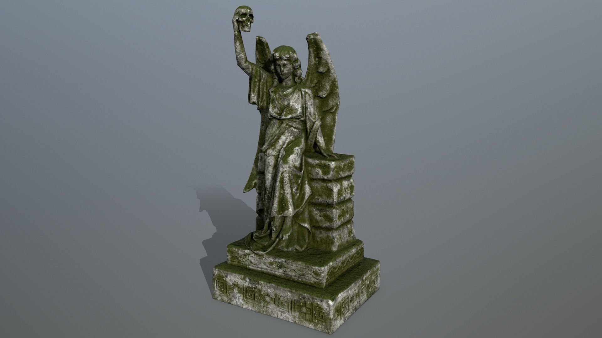 statue 2 of angel Low-poly 3D model_1