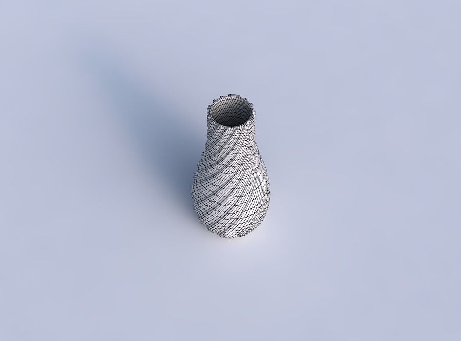 Vase curved with twisted smooth ribbons 3D print model_6