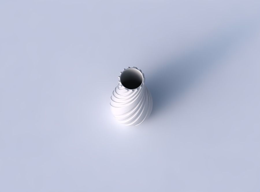 Vase curved with twisted smooth ribbons 3D print model_2