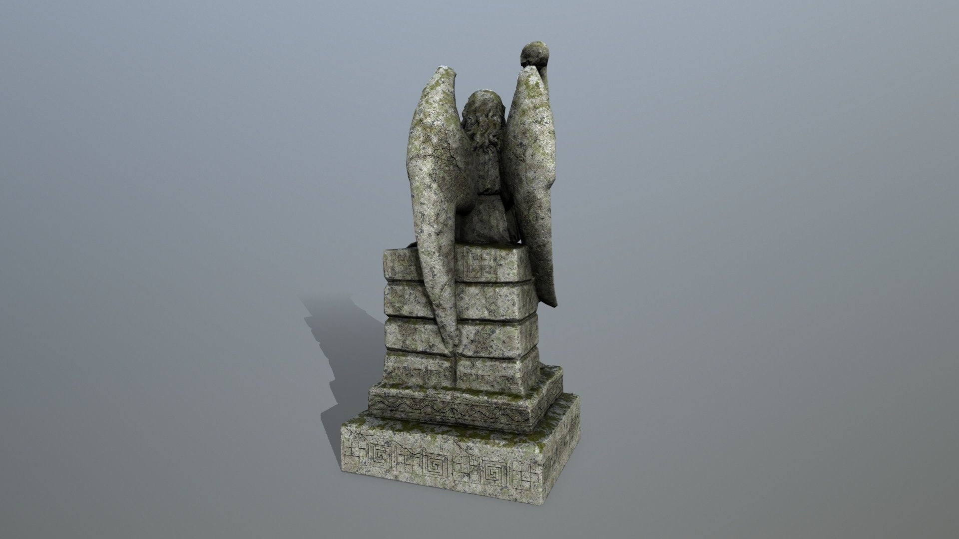 statue 2 of angel Low-poly 3D model_5