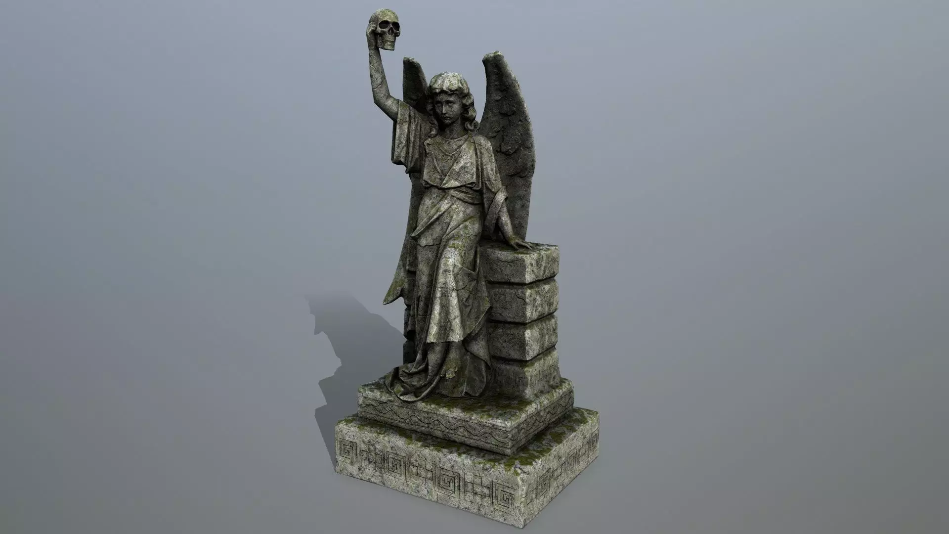 statue 2 of angel Low-poly 3D model_1