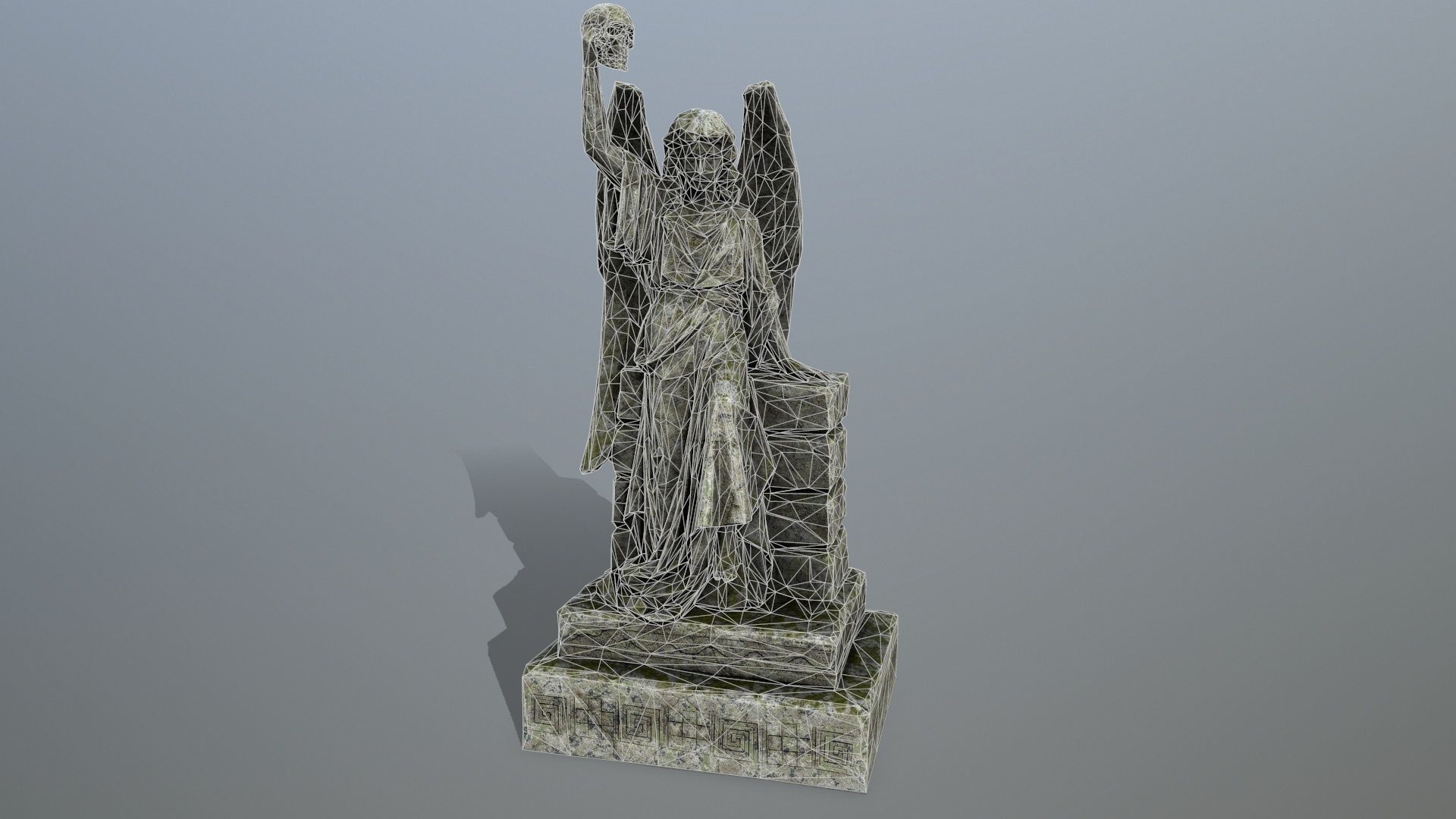 statue 2 of angel Low-poly 3D model_10