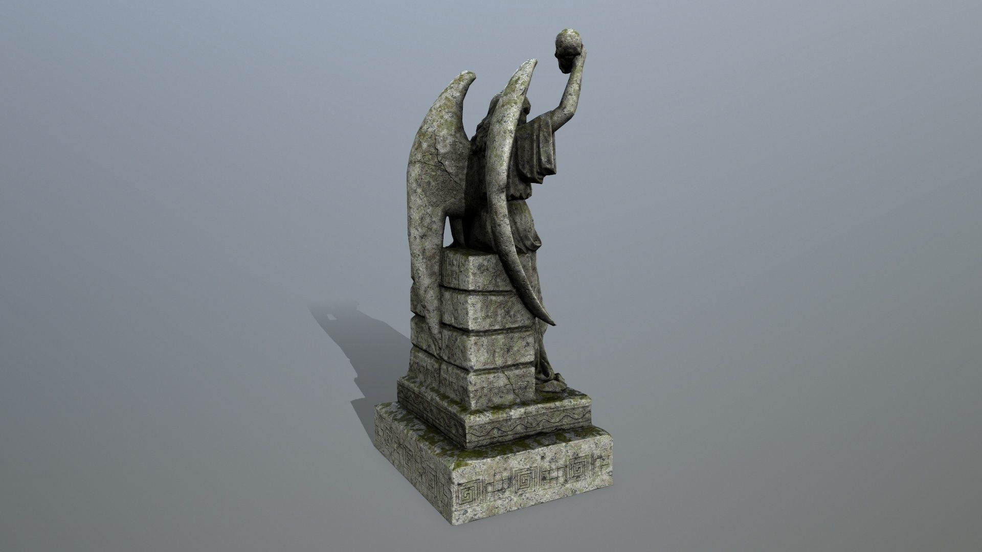 statue 2 of angel Low-poly 3D model_4