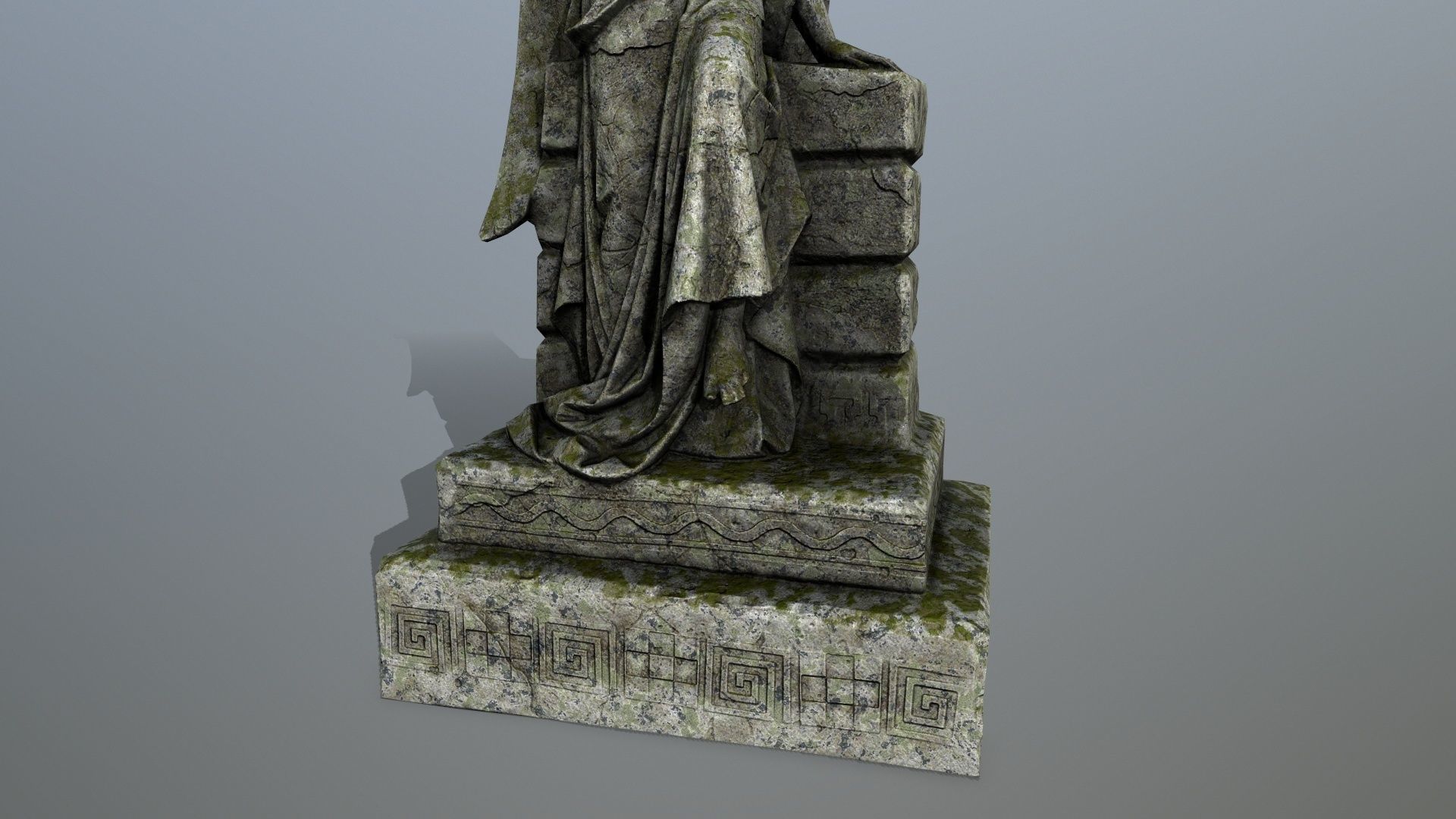 statue 2 of angel Low-poly 3D model_8
