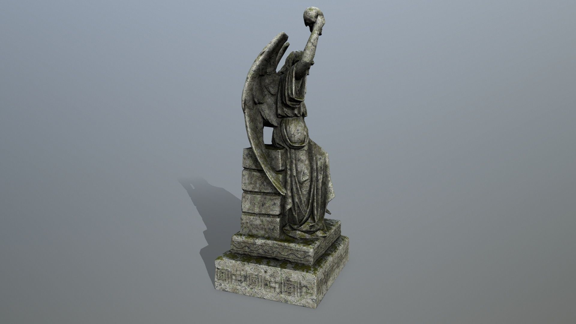 statue 2 of angel Low-poly 3D model_3