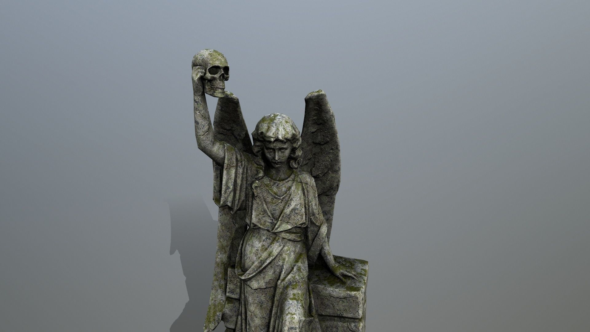 statue 2 of angel Low-poly 3D model_9