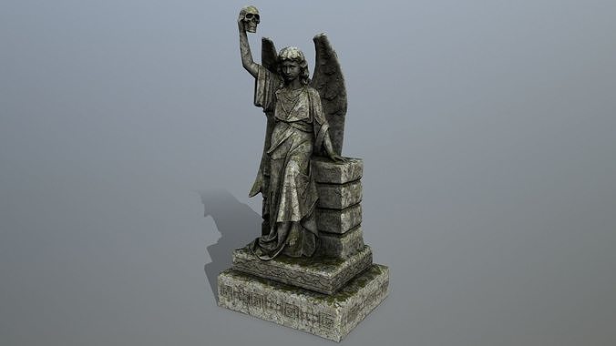 statue 2 of angel Low-poly 3D model