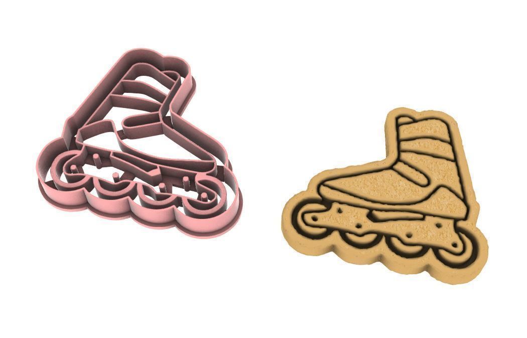 Inline roller skate cookie cutter 3D print model_5