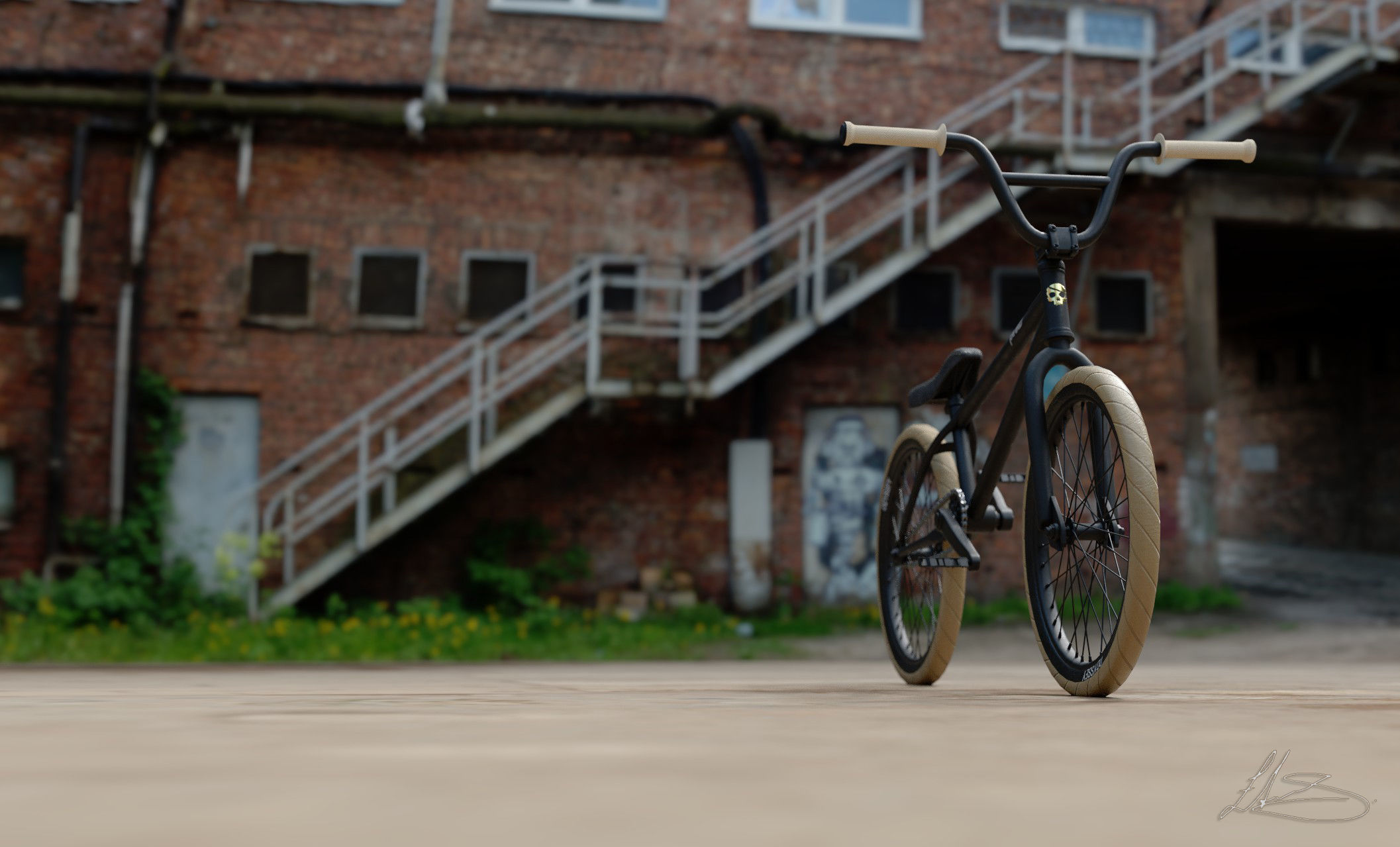 BMX stunt bike 3D model_2