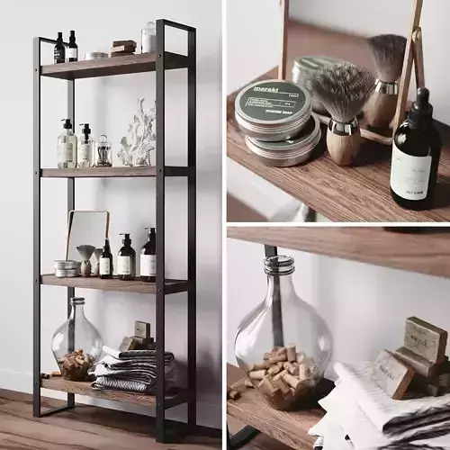 Cosmetic set 1 wooden shelf 3D model