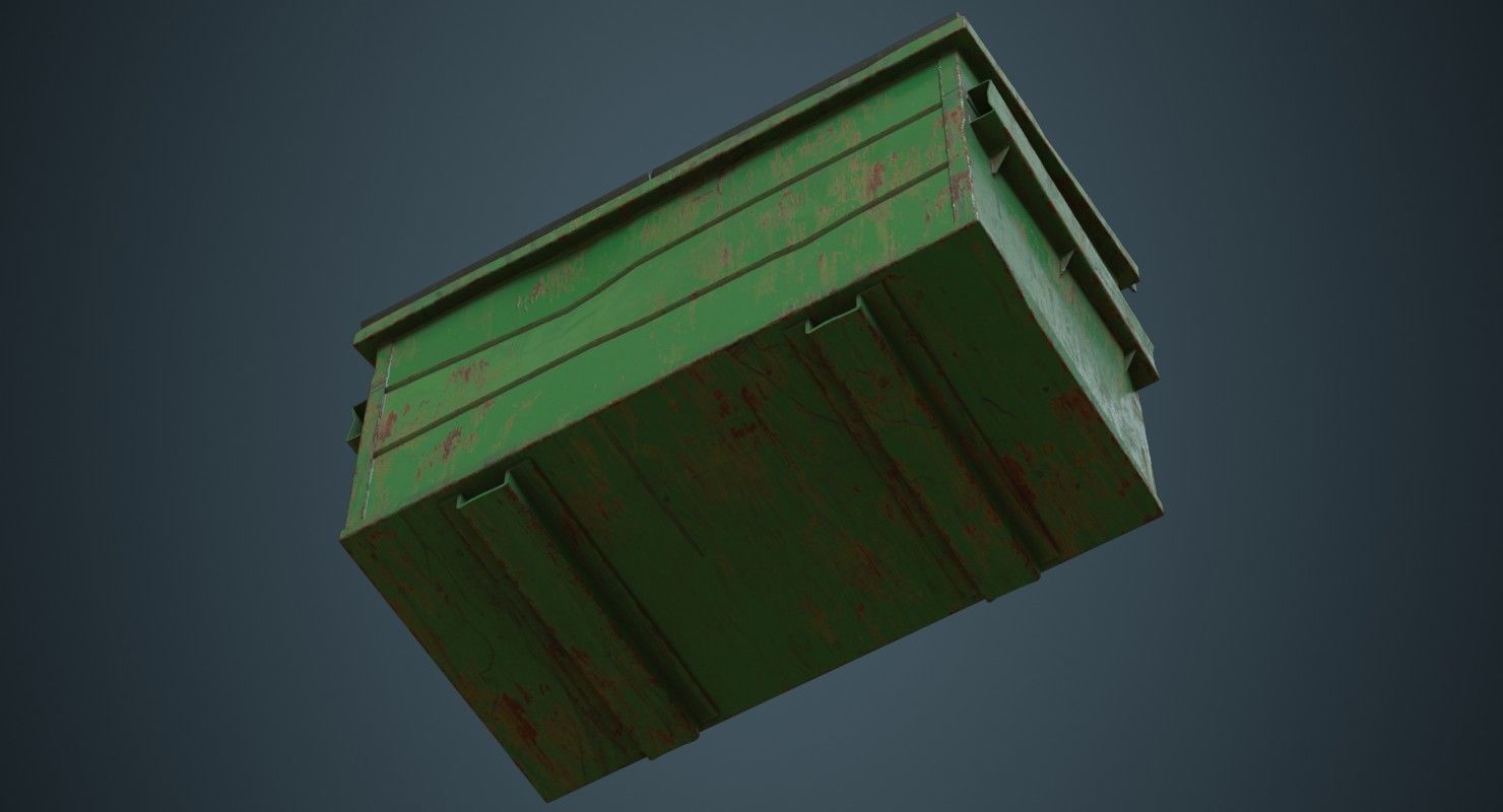 Dumpster 3C Low-poly 3D model_4