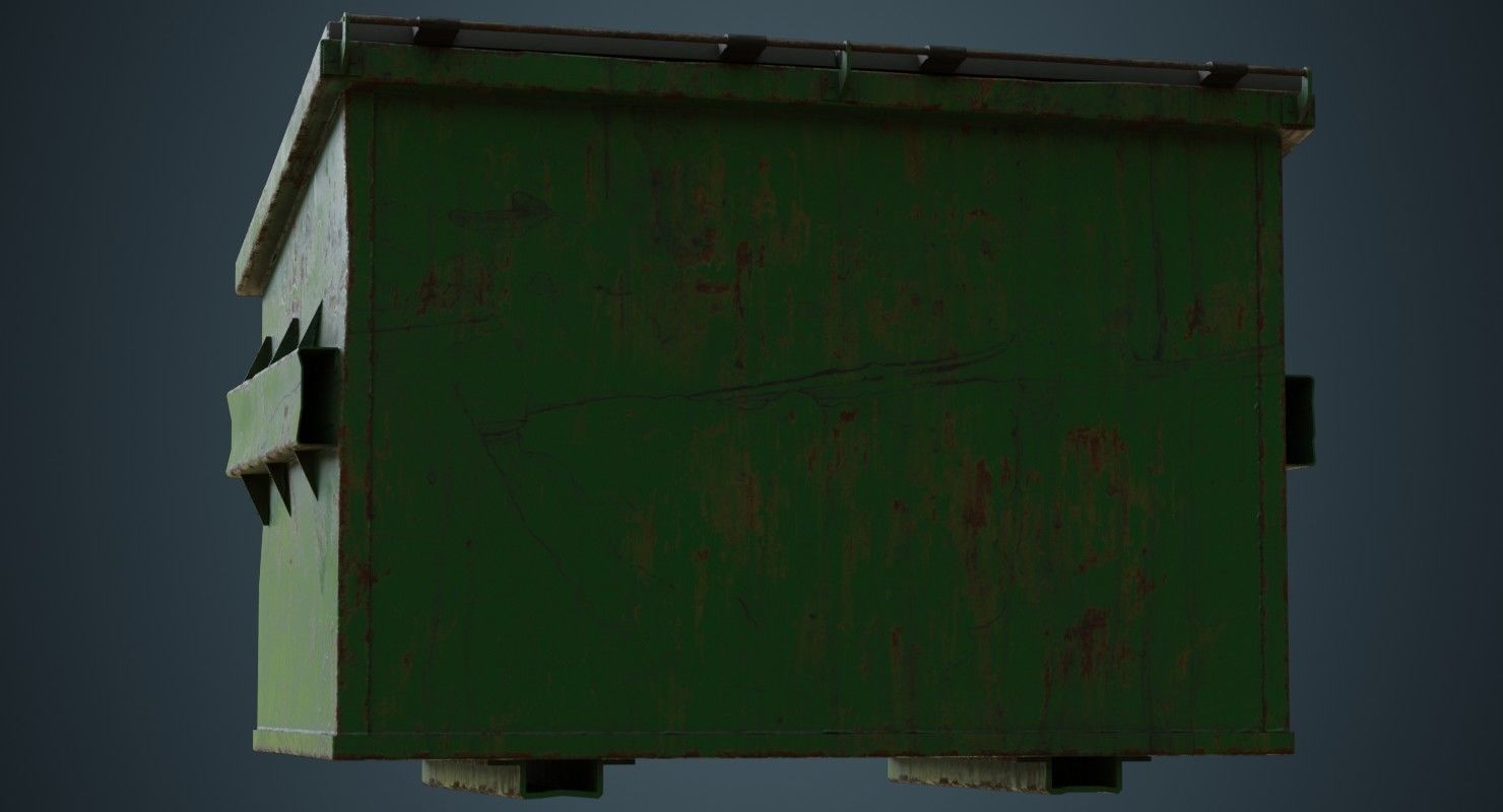 Dumpster 3C Low-poly 3D model_3
