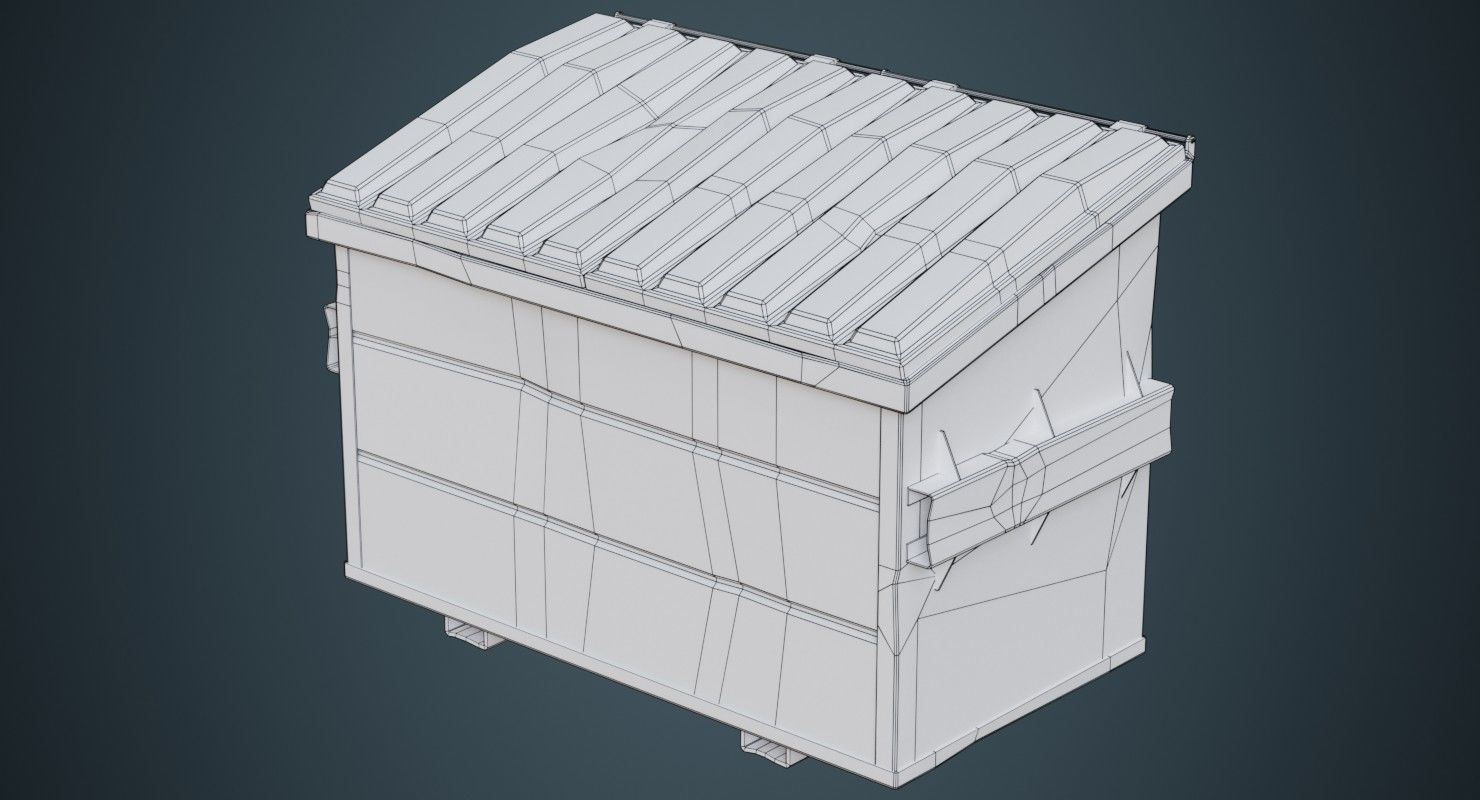 Dumpster 3C Low-poly 3D model_6