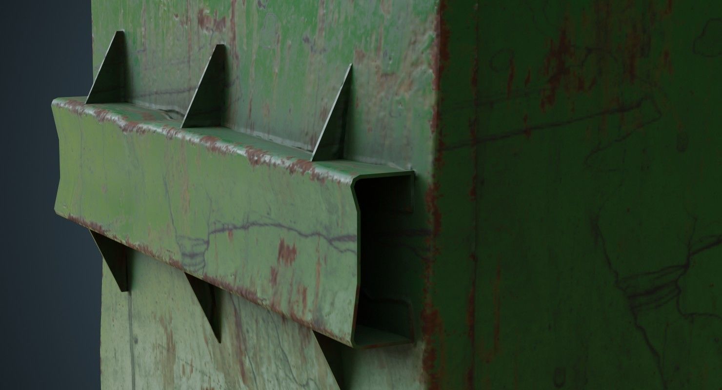 Dumpster 3C Low-poly 3D model_5