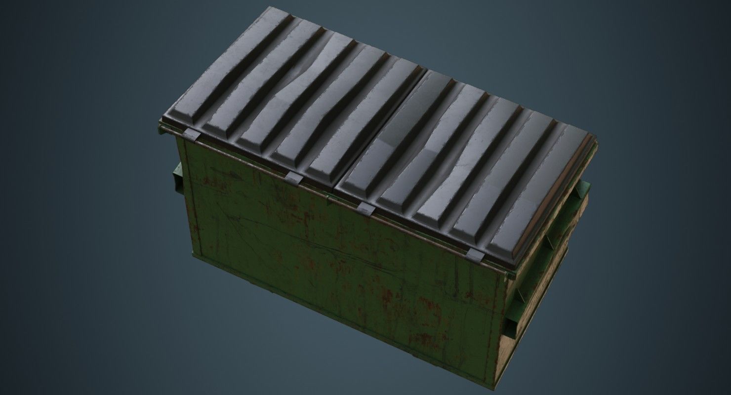 Dumpster 3C Low-poly 3D model_2