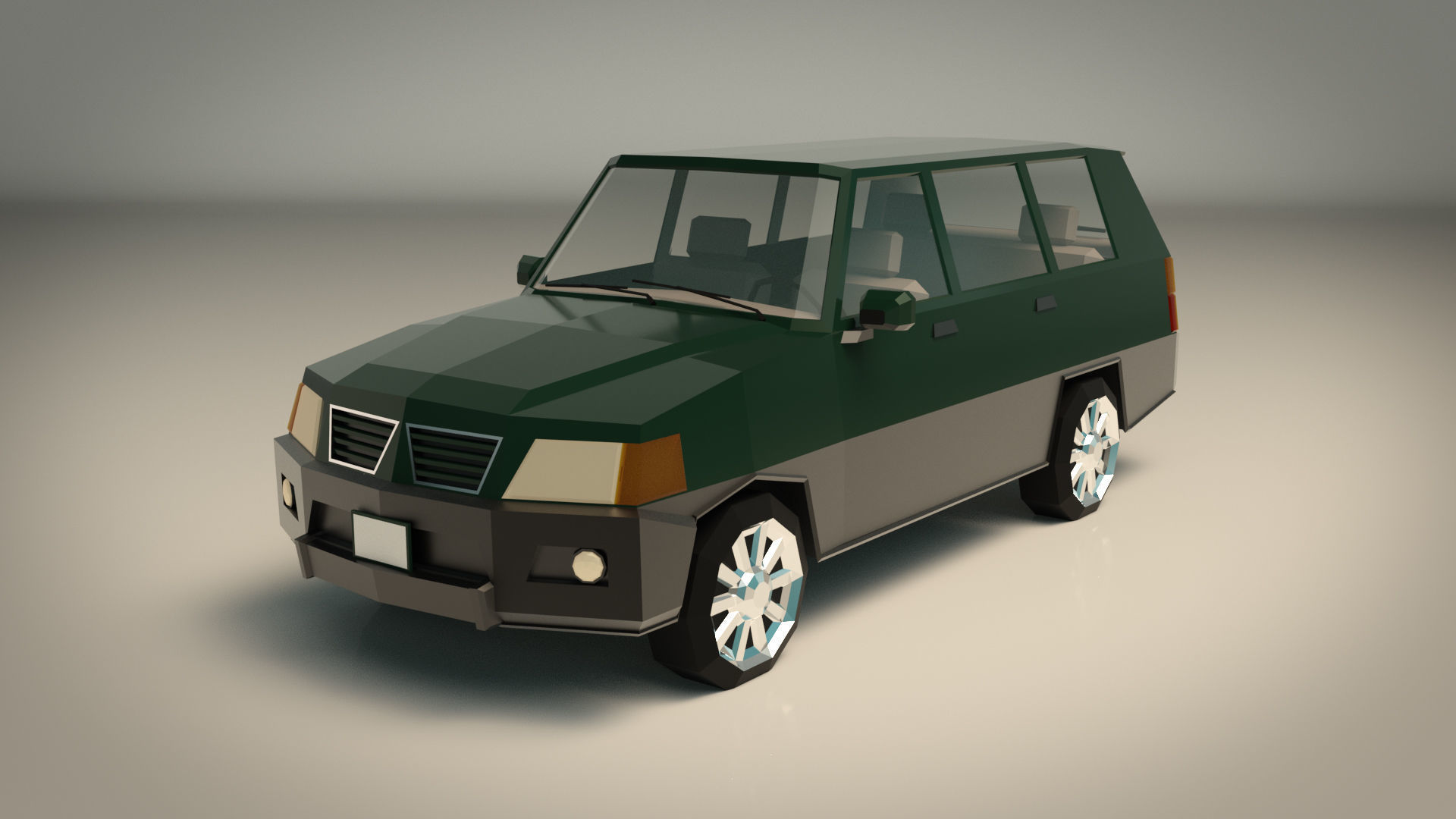 Low Poly SUV 01 Low-poly 3D model_3