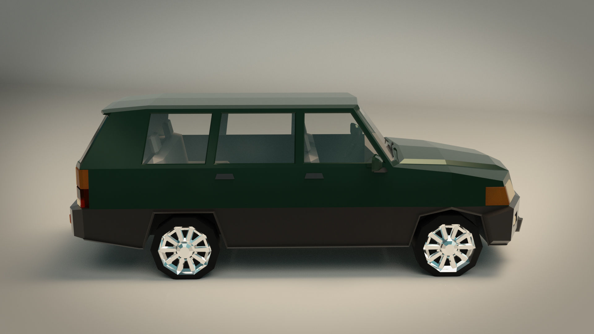 Low Poly SUV 01 Low-poly 3D model_8