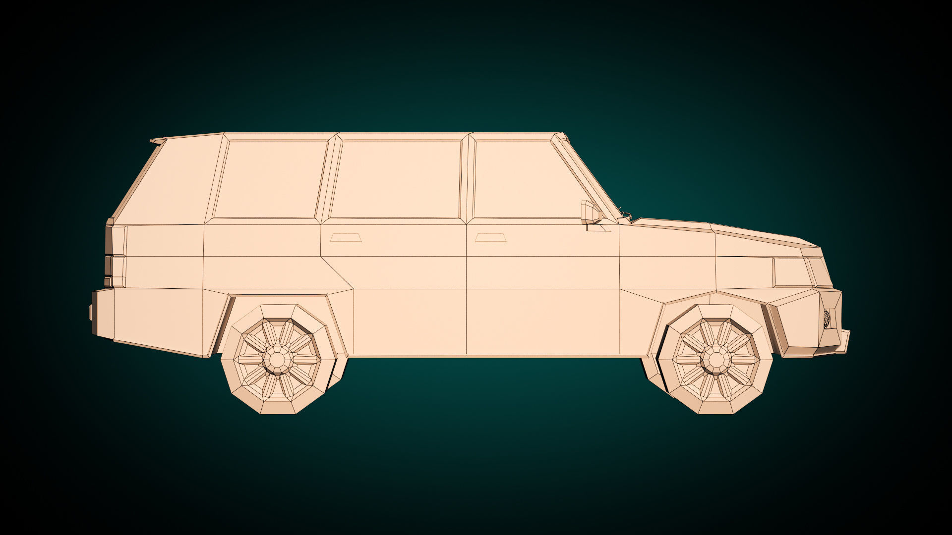 Low Poly SUV 01 Low-poly 3D model_11