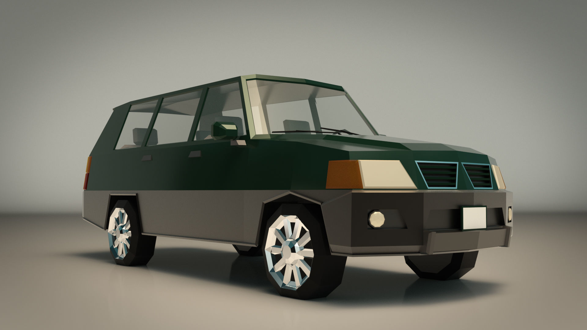 Low Poly SUV 01 Low-poly 3D model_7