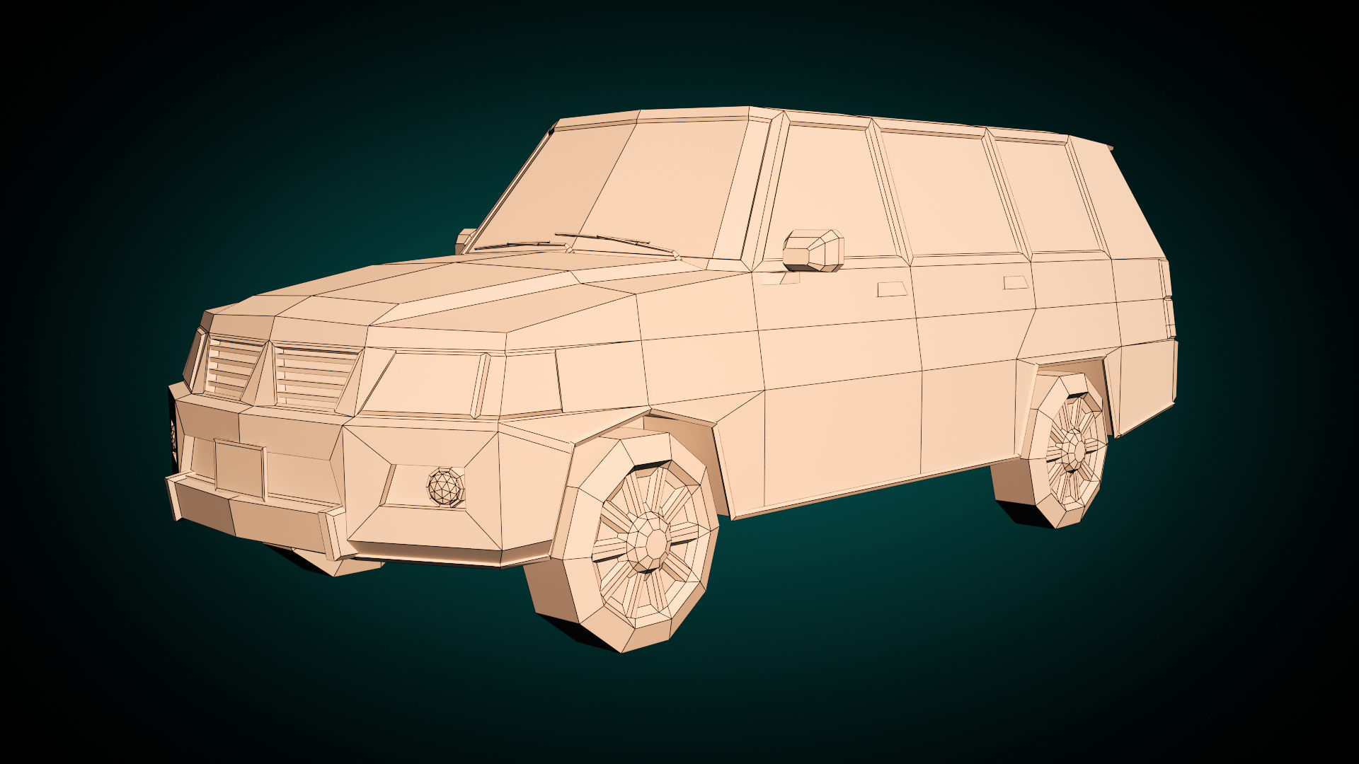 Low Poly SUV 01 Low-poly 3D model_9