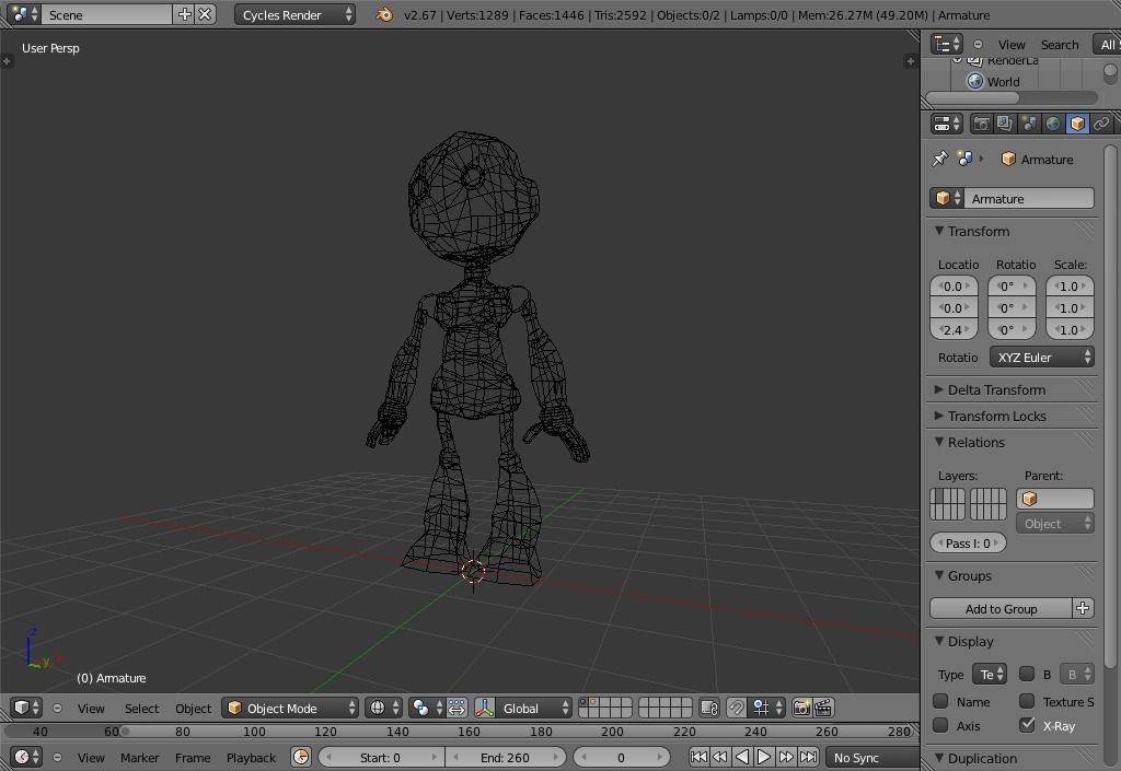 roboto made in blender Low-poly 3D model_3