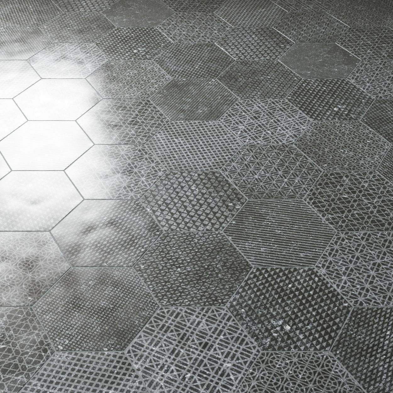 Porcelain tile EQUIPE CORALSTONE Hexagon Wall tiles 3D model_3