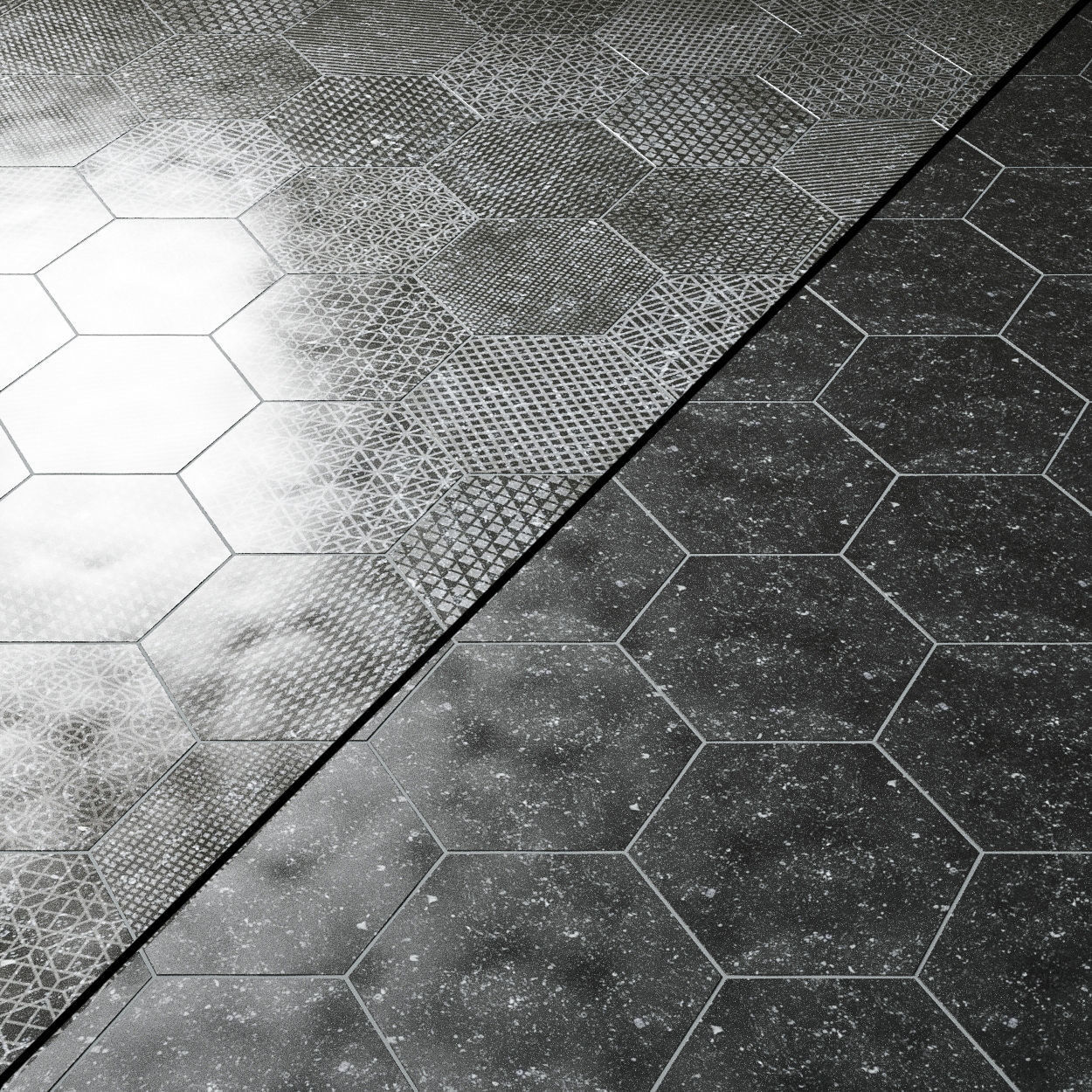 Porcelain tile EQUIPE CORALSTONE Hexagon Wall tiles 3D model_1