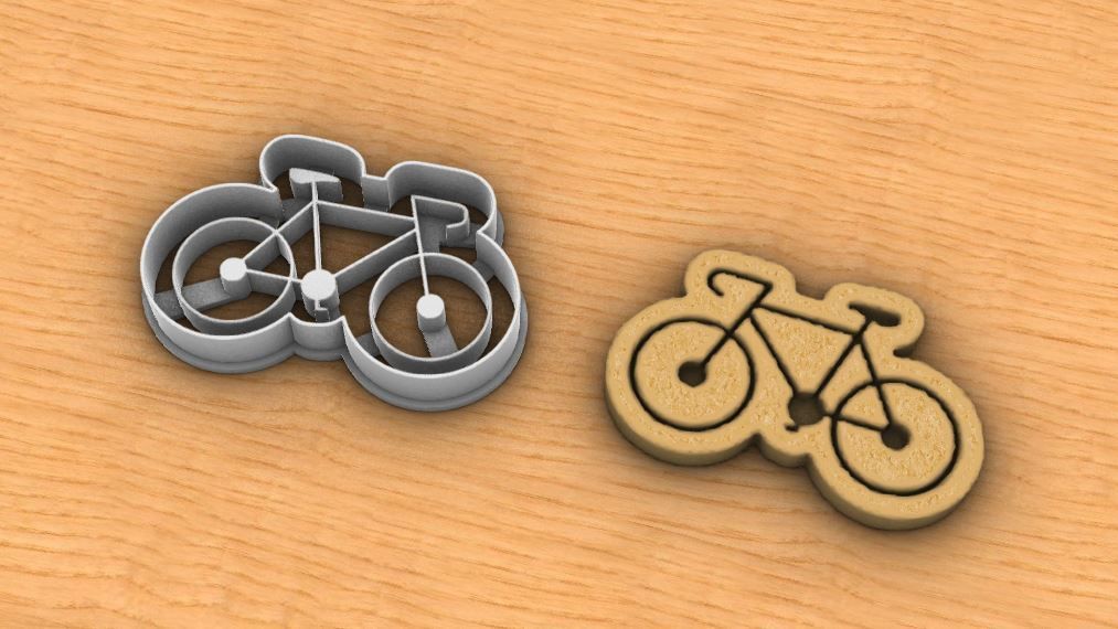 Bike cookie cutter 3D print model_4