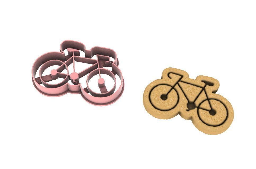 Bike cookie cutter 3D print model_5