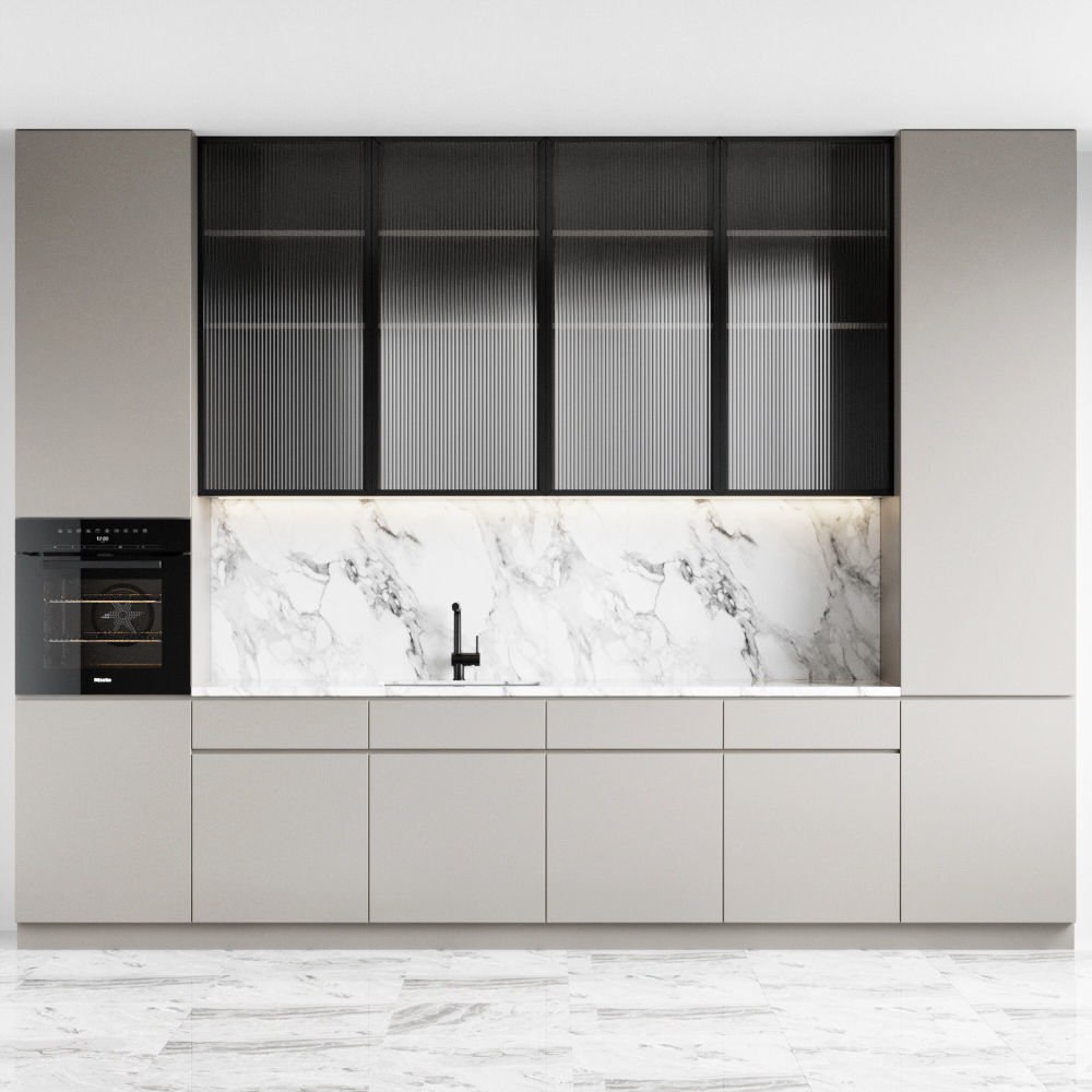 Kitchen 7 modern with marble counter tops 3D model_1