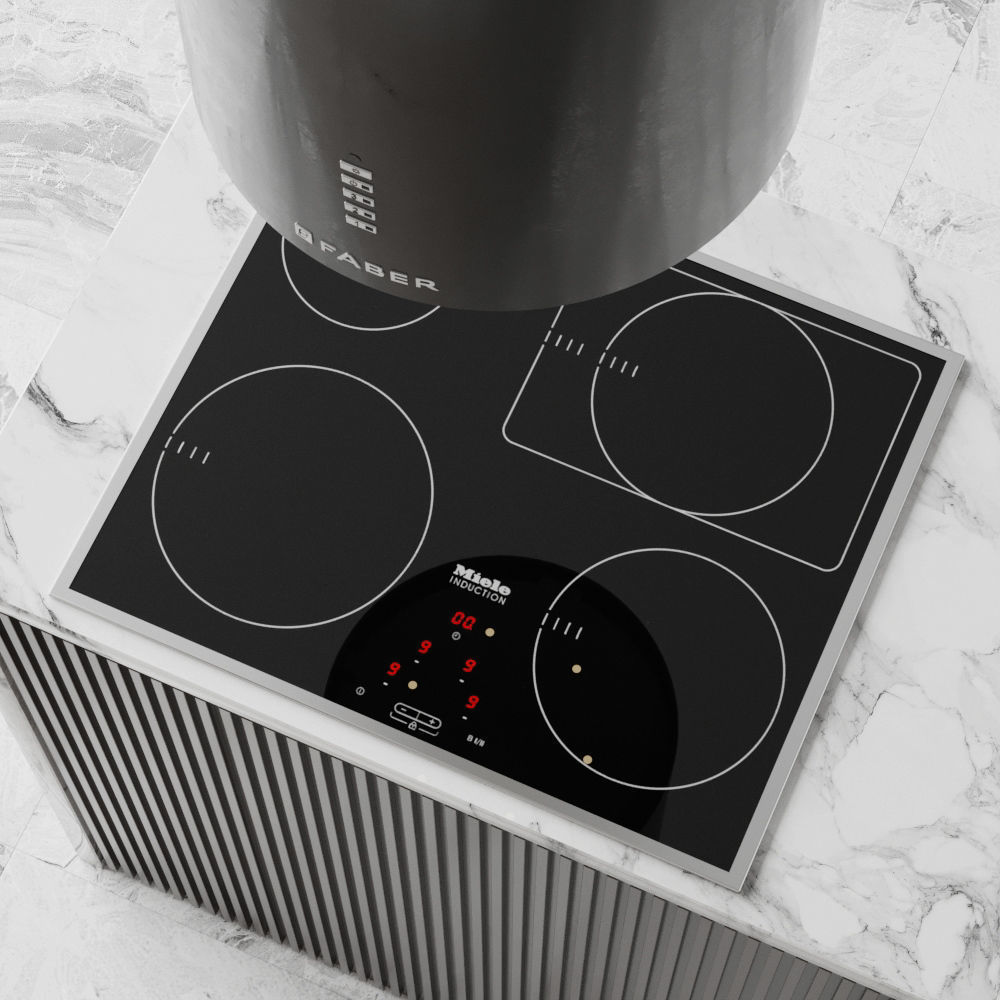 Kitchen 7 modern with marble counter tops 3D model_3