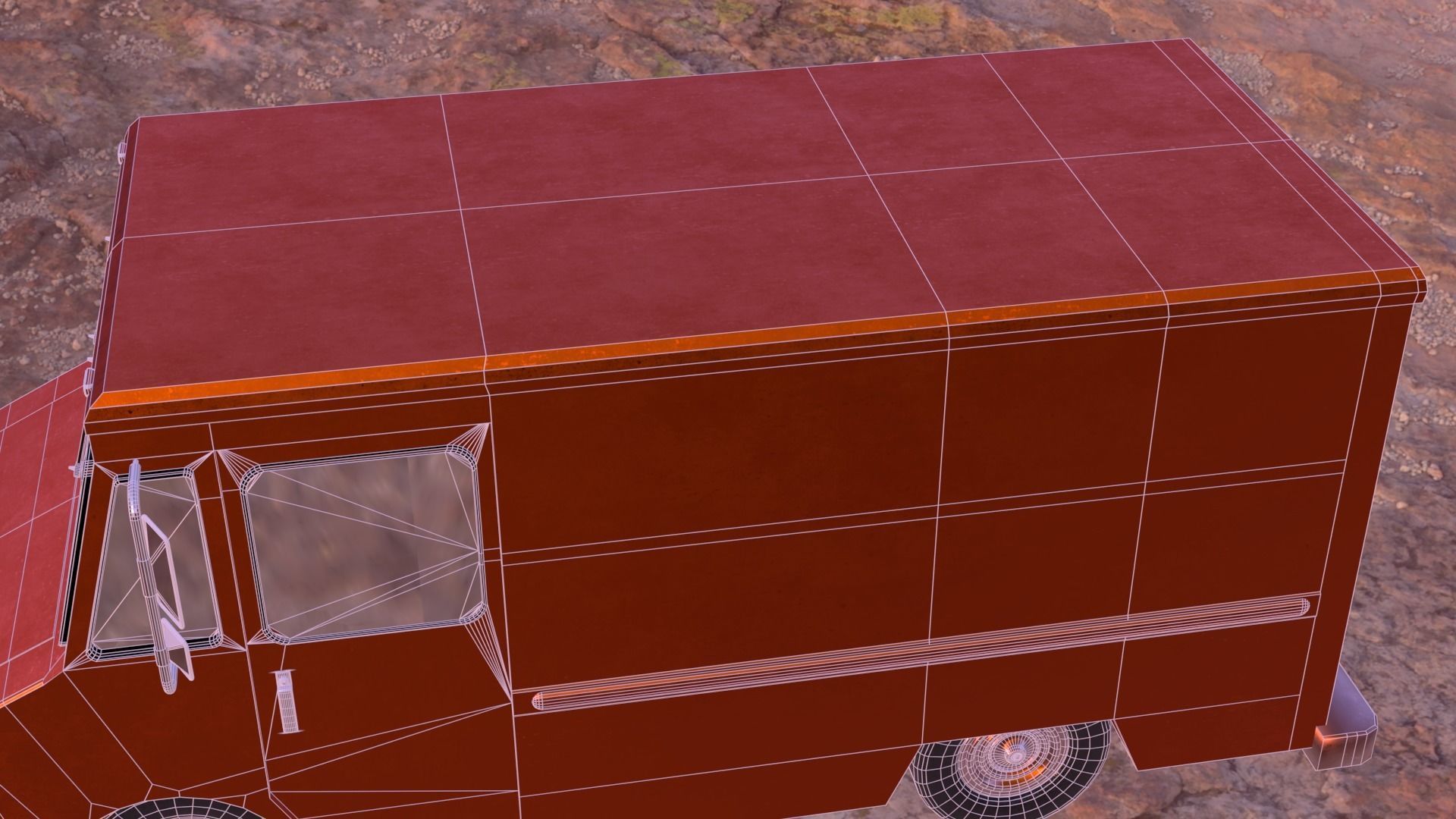 Old Rusty Van Low-poly 3D model_23