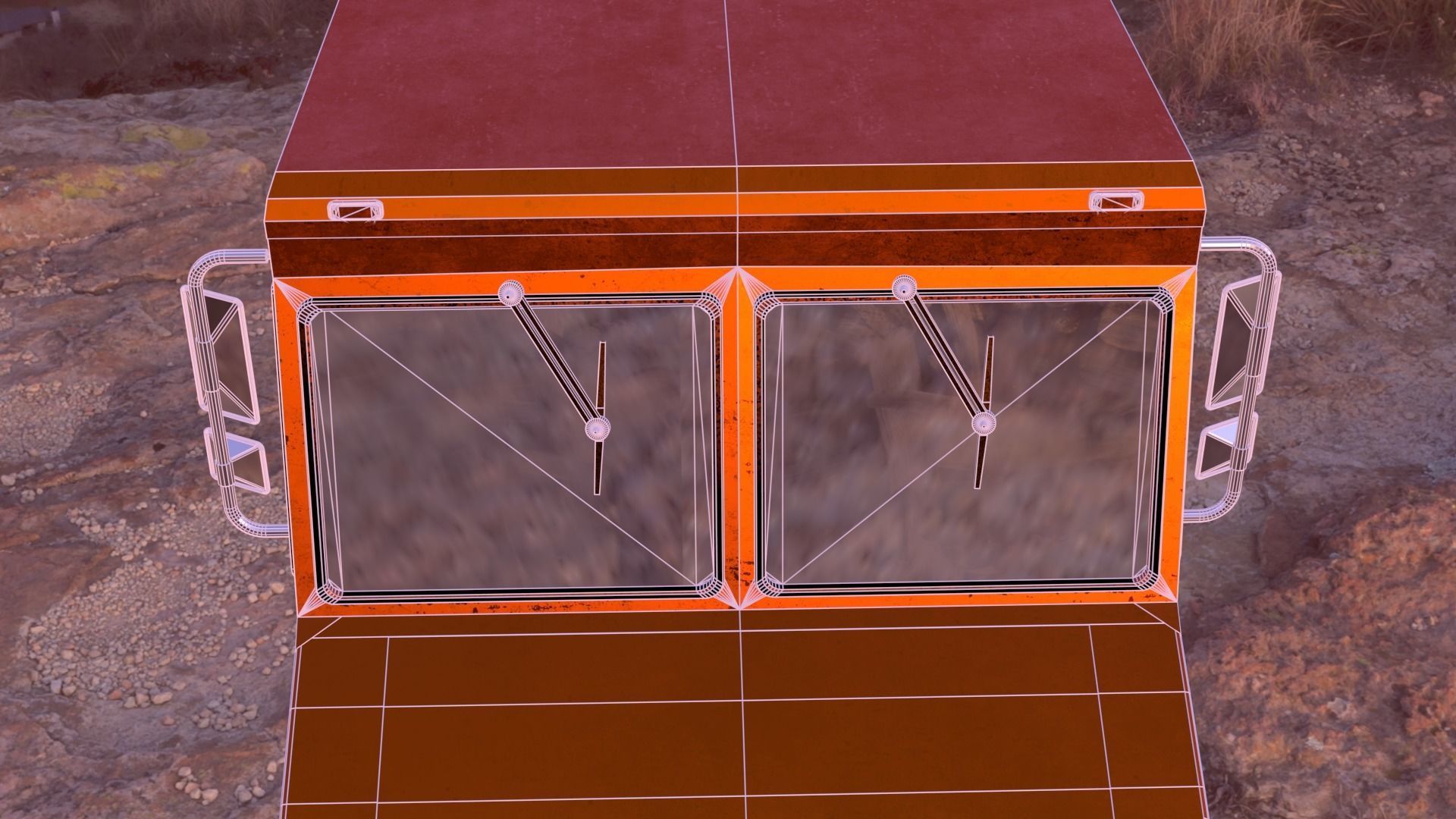 Old Rusty Van Low-poly 3D model_21