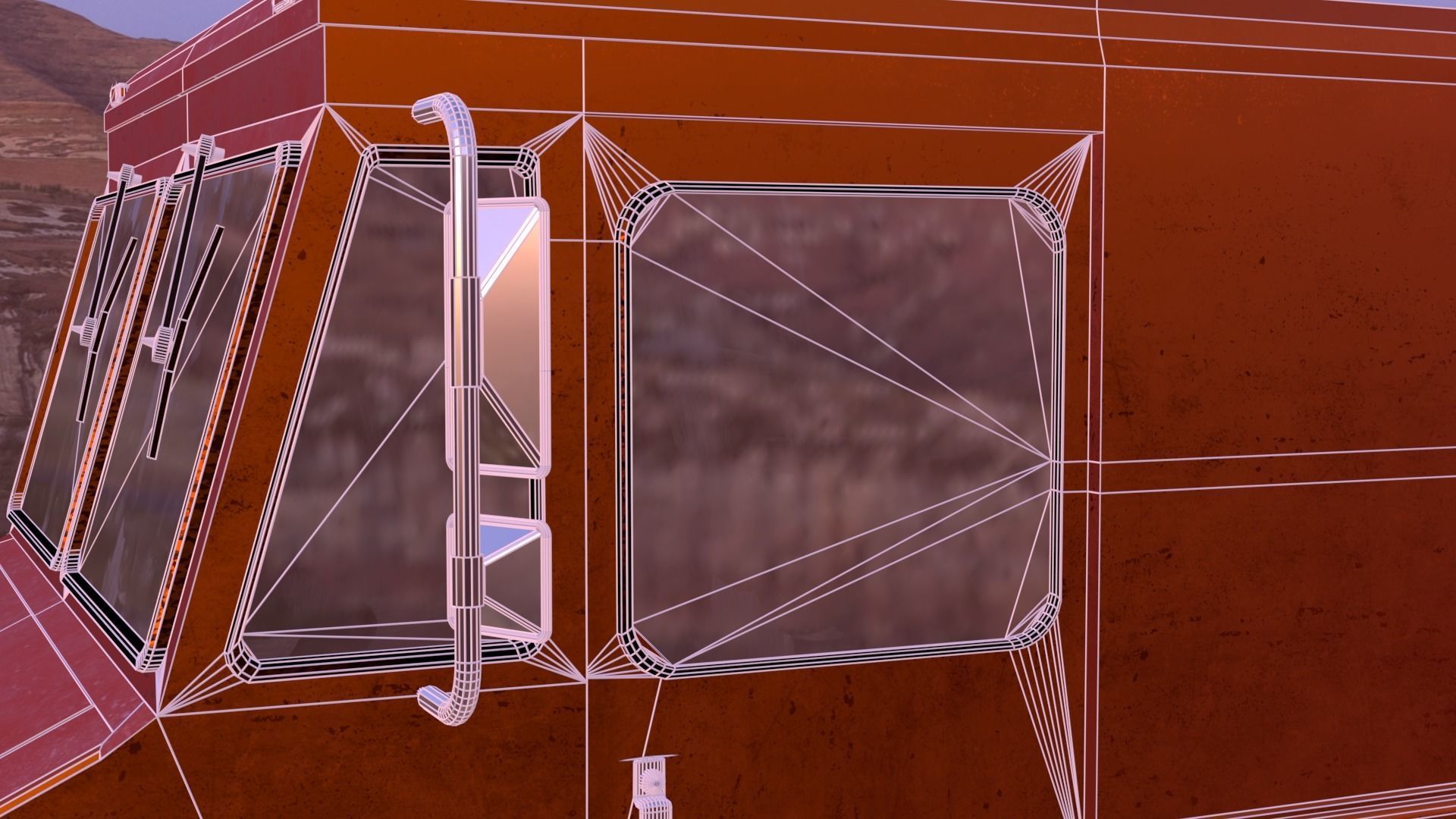 Old Rusty Van Low-poly 3D model_25