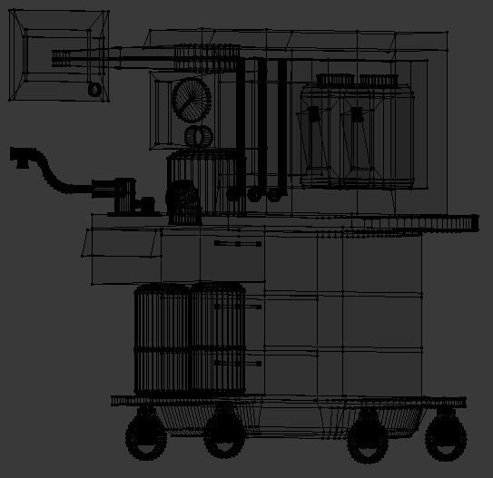 Anesthesia Machine and Cart  Low-poly 3D model_8