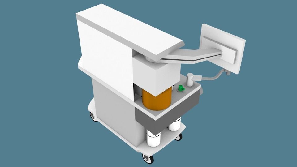 Anesthesia Machine and Cart  Low-poly 3D model_5