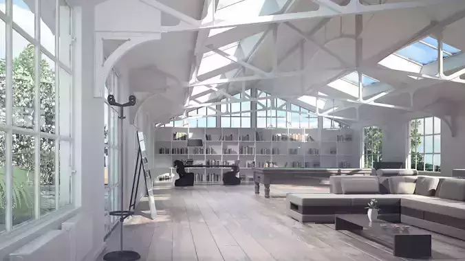 interior render for activities area 