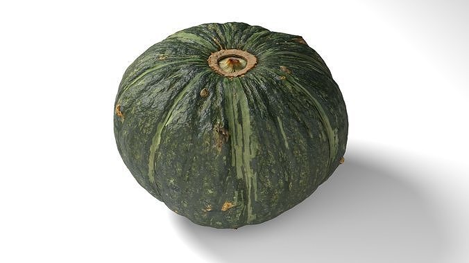 Green Japanese Pumpkin - Photorealistic  Scan Low-poly 3D model 6