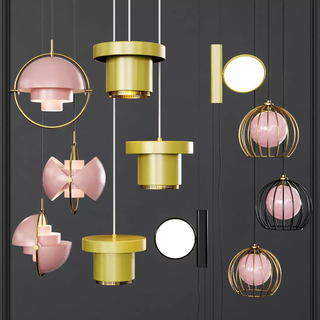 Pendant set 020 3D model_0