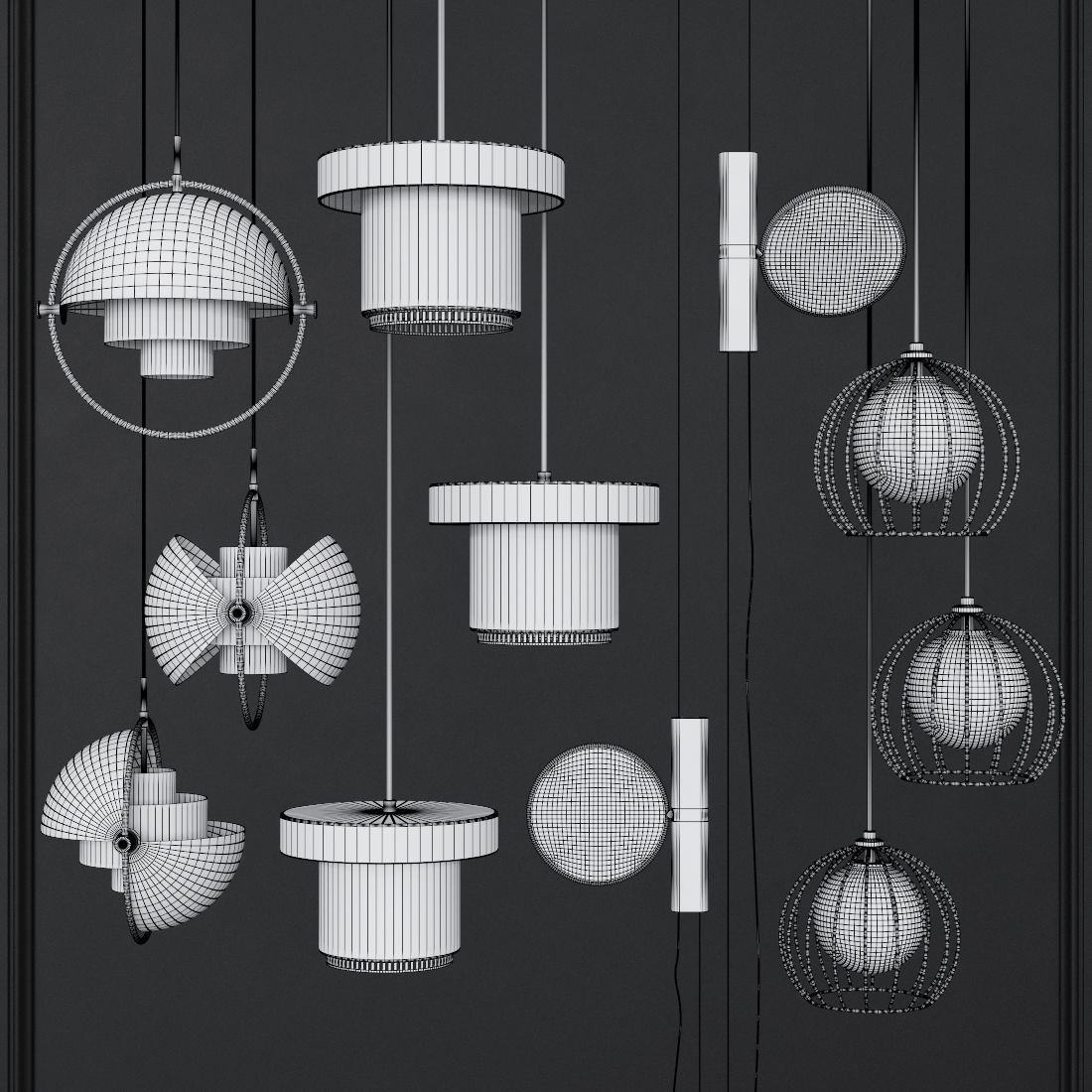 Pendant set 020 3D model_1