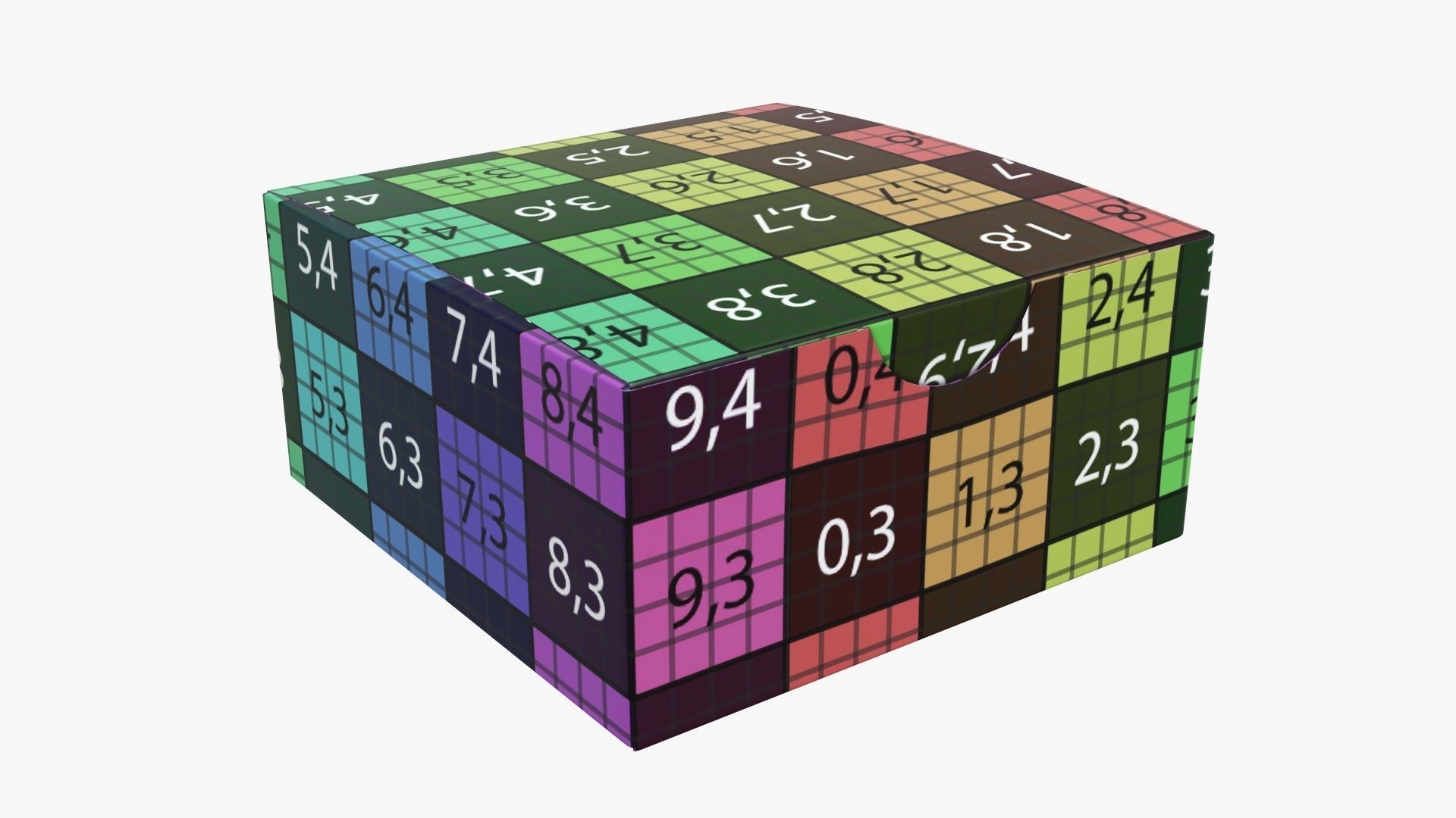 Gift box paper 01 3D model_6