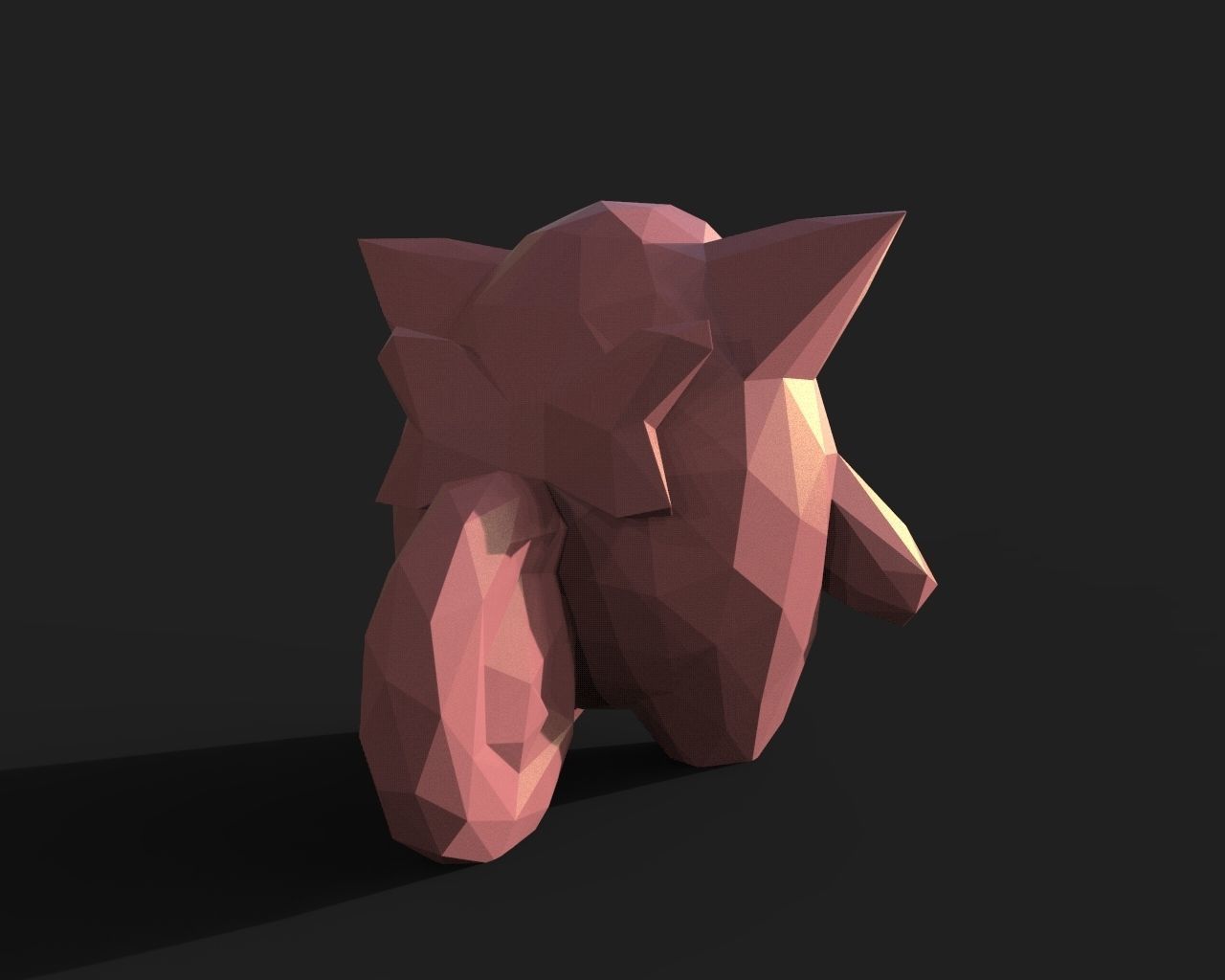 Clefairy Low Poly polygonal creature 3D print model_15