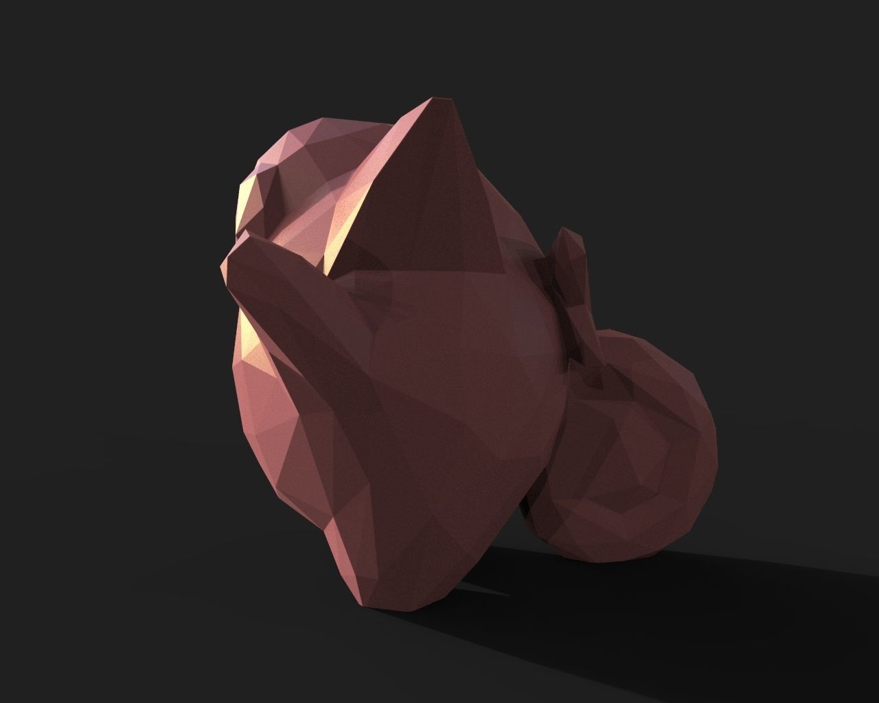 Clefairy Low Poly polygonal creature 3D print model_9
