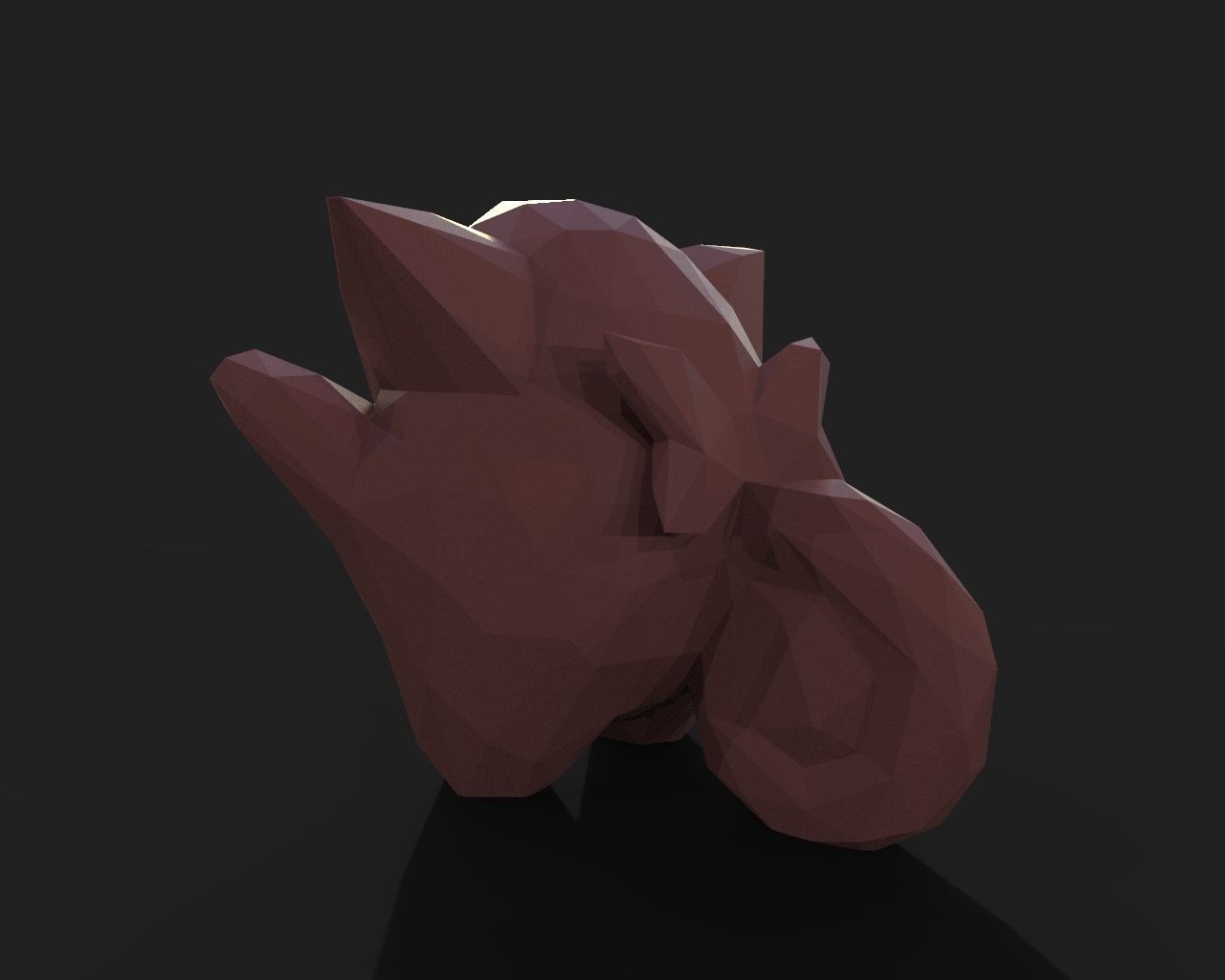 Clefairy Low Poly polygonal creature 3D print model_12