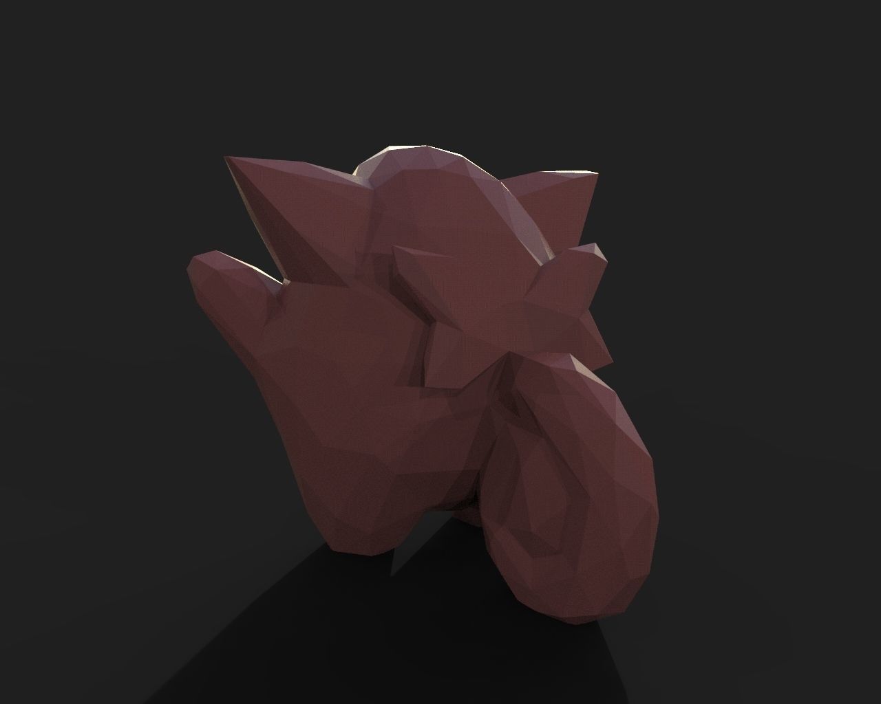 Clefairy Low Poly polygonal creature 3D print model_11