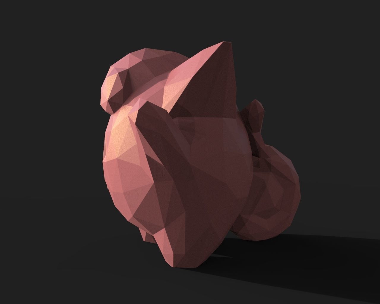 Clefairy Low Poly polygonal creature 3D print model_7