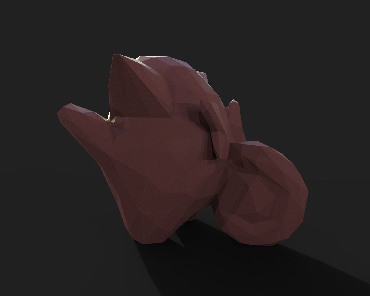 Clefairy Low Poly polygonal creature 3D print model_8